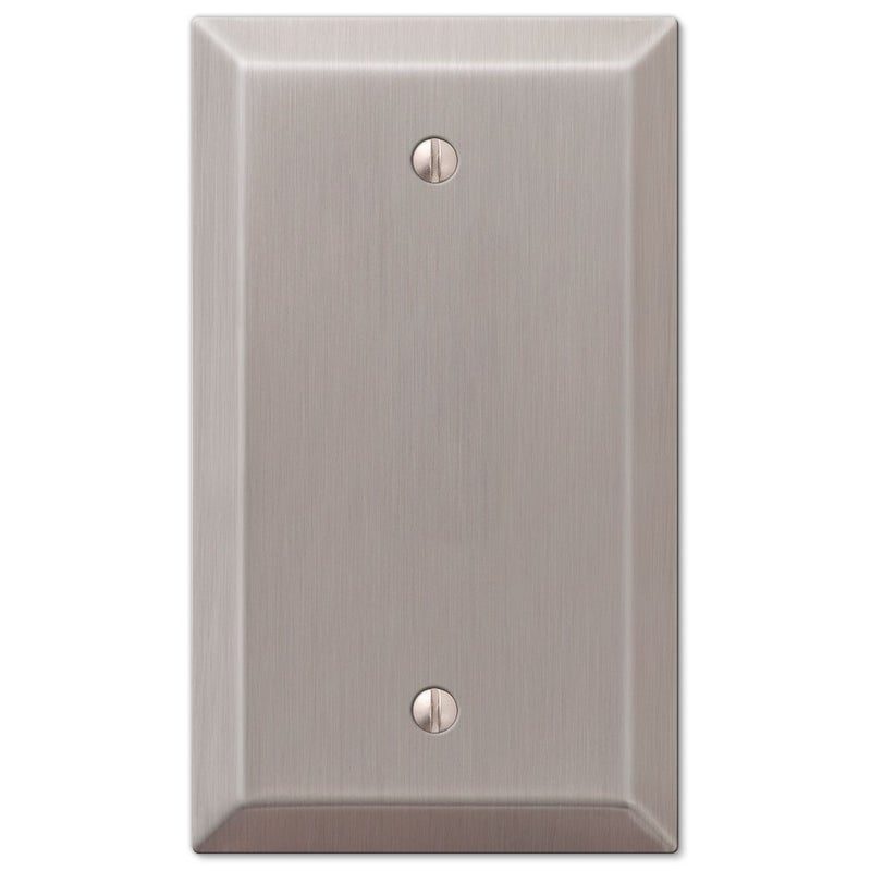 Amerelle Century Blank Steel Wallplate In Brushed Nickel - Image 1
