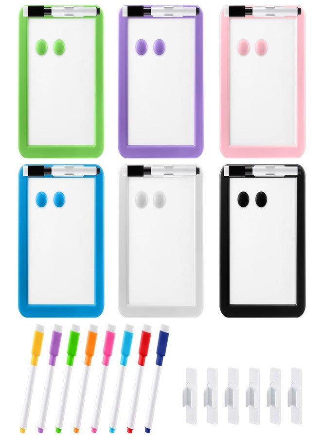Lincia 6 Pack Magnetic Dry Erase White Board, 5"x7" Board with 14 Markers, Small Dry Erase Whiteboard with Magnetic for School Locker, Office, Refrigerator, Students, Girls - Image 1