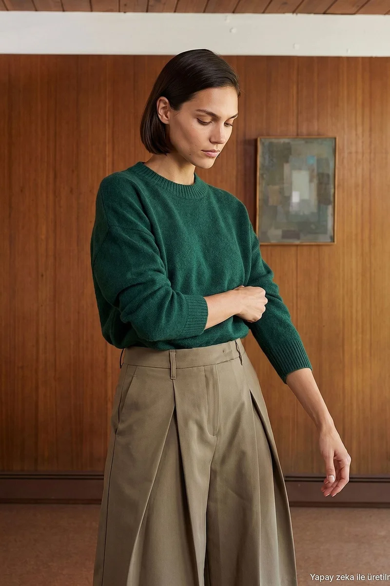 Dilvin Forest Green DILVIN Women's Knit Sweater for Women | Best Price UAE