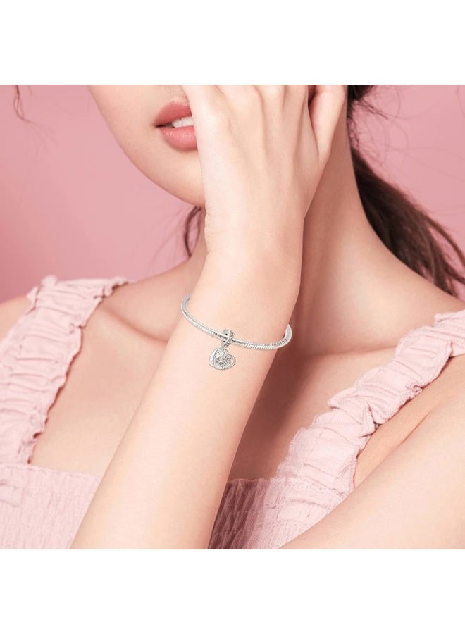 NINGAN I Love Auntie Charm for Bracelet - Mothers Day & Birthday Gifts for Women 925 Sterling Silver Heart Cubic Zirconia Bead for Necklace - Image 3