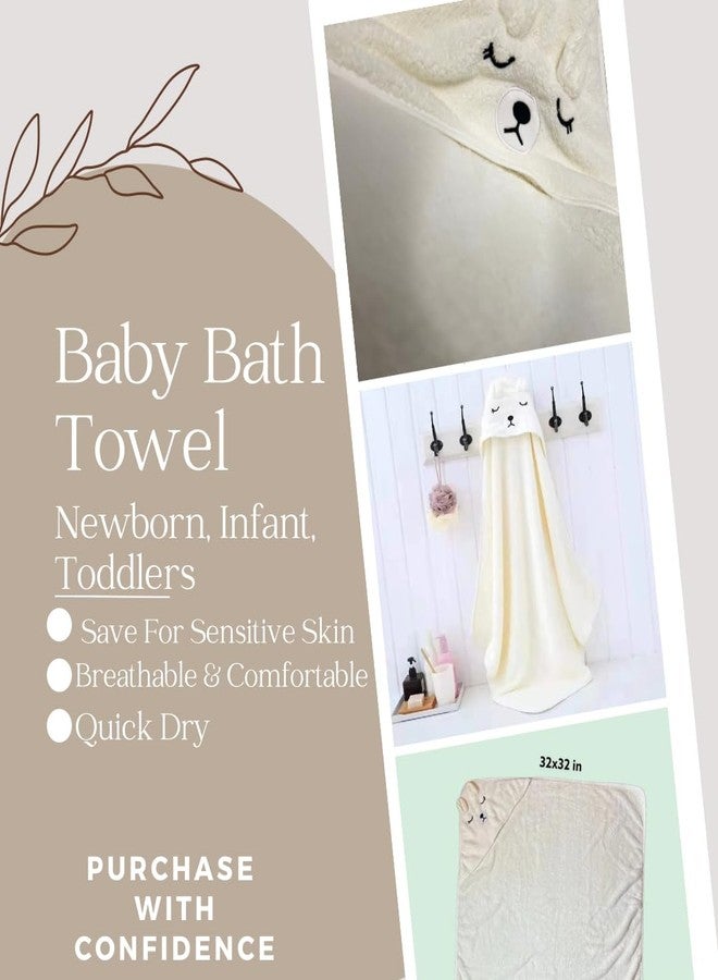 Baby Bath Towel, Bear Hooded Bath Towel, Soft Poncho Cape Shower Towel for Boy and Girl, Natural Newborn Bathrobe Blanket for Infant and Toddler, Ultra Absorbent - Image 3