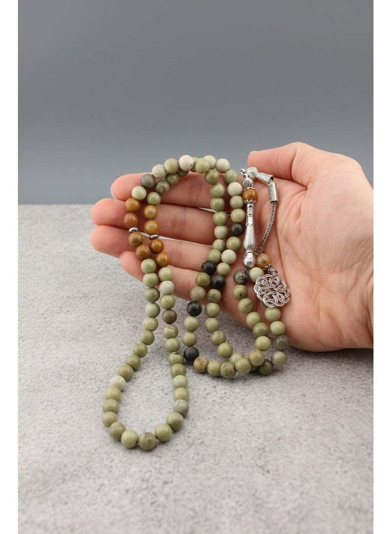 Kamins Collection Moss Agate & caramel Agate / 99 Bead Prayer Beads - Image 3