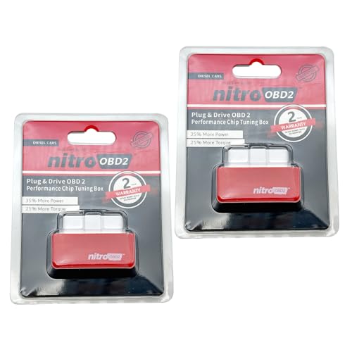 Hugwits 2 PCS Car Power Upgrade Pro PlugandPlay Power Booster 35 More Power 25 More Torque Adaptation OBD2 Automotive Plug Compatible with Gasoline Vehicle Red - Image 1