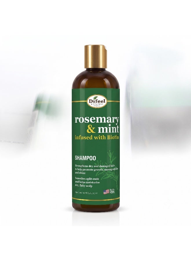 Difeel Rosemary & Mint Strengthening Shampoo with Biotin for Hair Growth & Loss - 354.9 ml