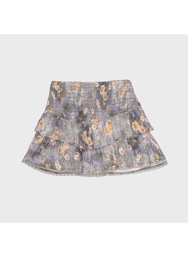 Zara Fashionable And Sweet Floral Print Cake-like Cute Half Skirt For Kids - Image 2