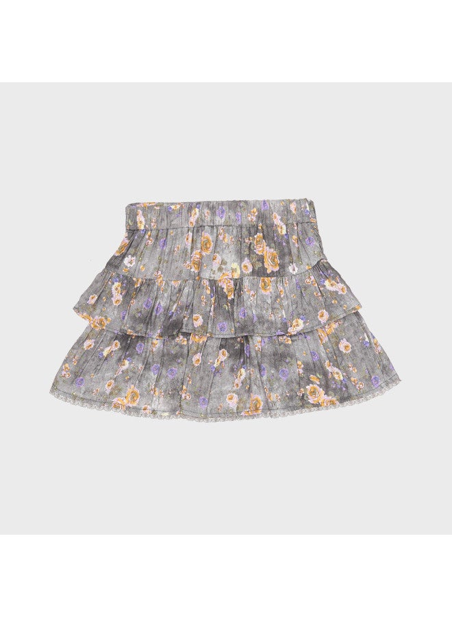 Zara Fashionable And Sweet Floral Print Cake-like Cute Half Skirt For Kids - Image 3