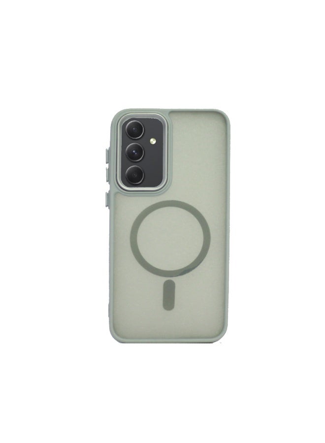 Compatible with Samsung Galaxy A54 Case - Slim Lightweight Matte Cover with Decorative Ring (Non-Magnetic), Shockproof, Anti-Scratch, Full Protection - Gray