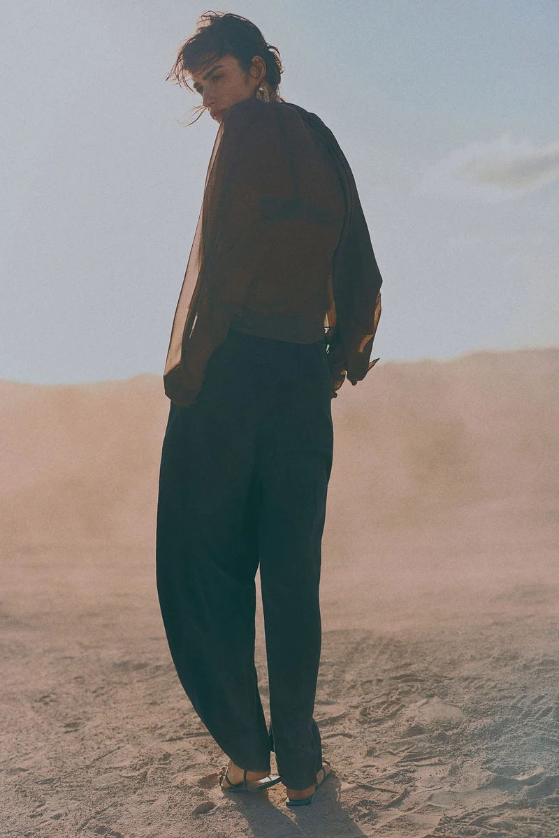 H&M Wide belted trousers