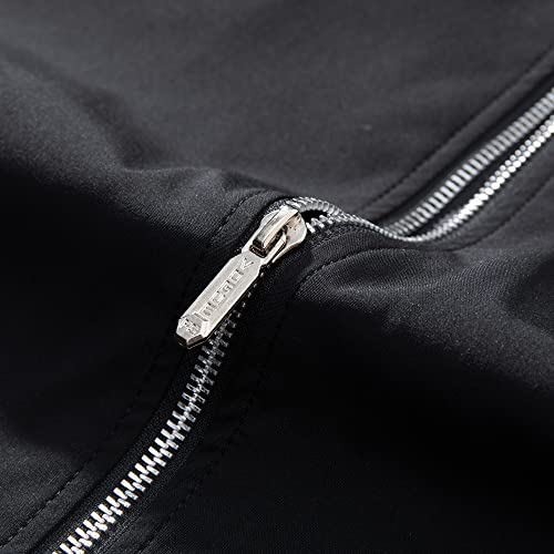 URBANFIND Men's Slim Fit Lightweight Sportswear Jacket Casual Bomber Jacket US S Black - Image 4