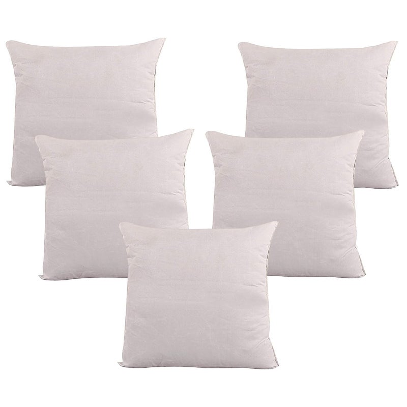 PumPum Square Microfiber Filled Cushion Filler 16x16Pack of 5 White