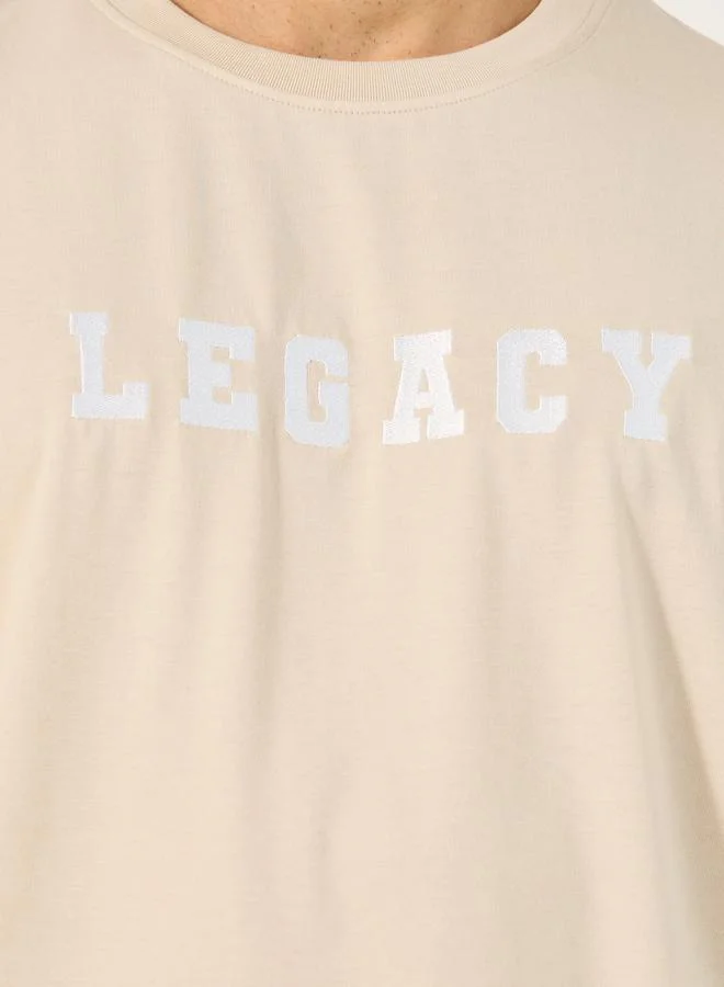 Styli Styli Varsity Font Embroidered Round Neck Oversized T-Shirt