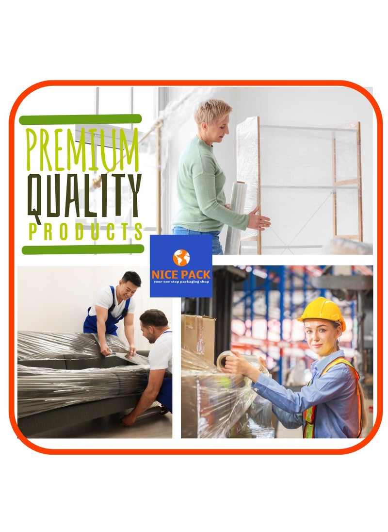 Nice Pack Clear Stretch Film Wrap or Cling Wrap for Pallet Wrapping, moving Heavy Duty Packages and for Home Shifting - 50CM 600gms  - Image 4