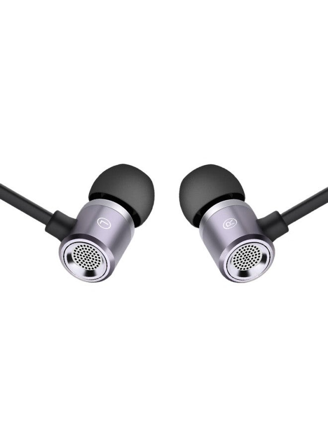 Newmine Mx660 Metal In-Ear Wired Music Headphones With Volume Control, 3.5Mm, Compatible With Apple, Android, Computers, Tablets, Iron Gray - Image 2