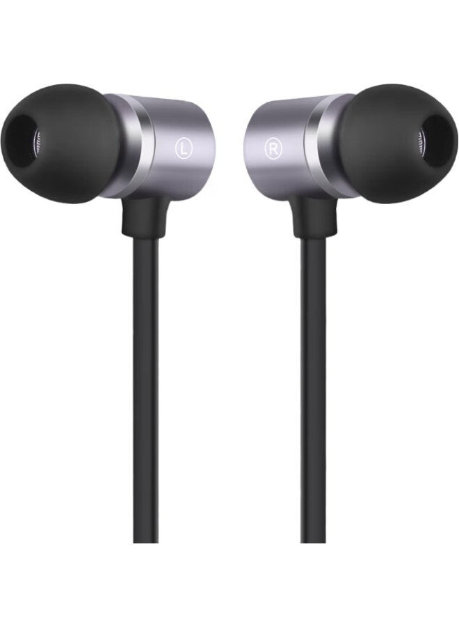 Newmine Mx660 Metal In-Ear Wired Music Headphones With Volume Control, 3.5Mm, Compatible With Apple, Android, Computers, Tablets, Iron Gray - Image 1
