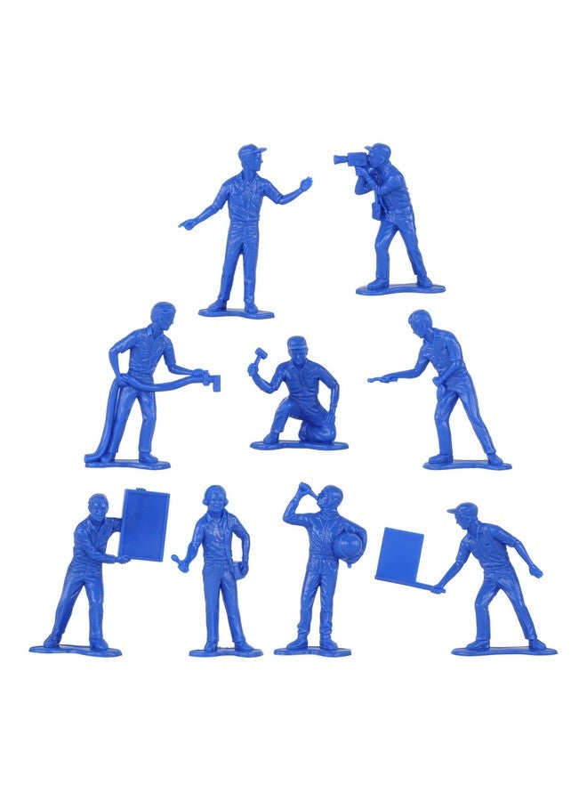 Tim Mee Toy TimMee Car Racing Team Pit Track & News Crews - Blue 18pc Plastic Toy Figures US - Image 3