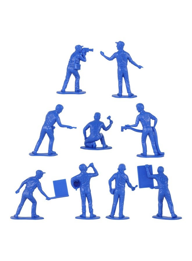 Tim Mee Toy TimMee Car Racing Team Pit Track & News Crews - Blue 18pc Plastic Toy Figures US - Image 4