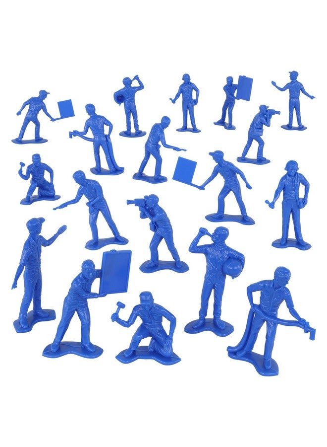 Tim Mee Toy TimMee Car Racing Team Pit Track & News Crews - Blue 18pc Plastic Toy Figures US - Image 5