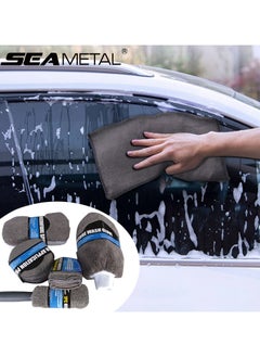 Seametal 9 Pieces Car Wash Cleaning Kits Microfiber Towels Blusher Sponge Glove Applicator Pads Polishing Care Auto Detailing Washing Tools  - Image 2