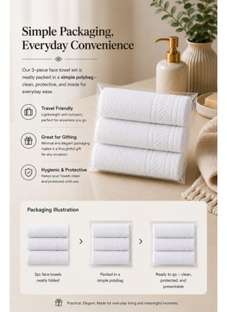 White Face Towel Set – 500 GSM