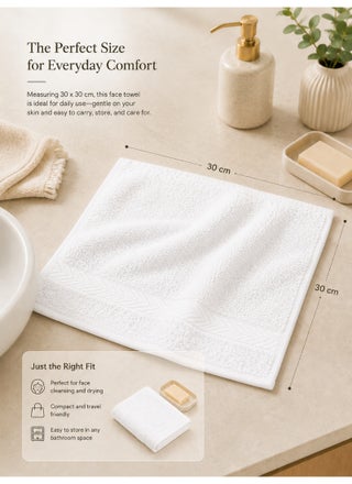 White Face Towel Set – 500 GSM