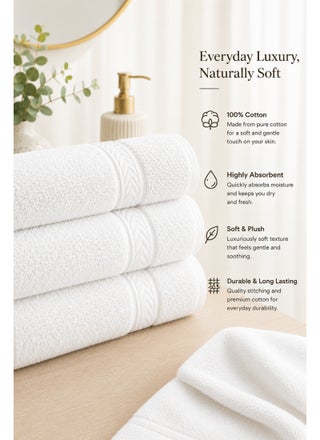 White Face Towel Set – 500 GSM