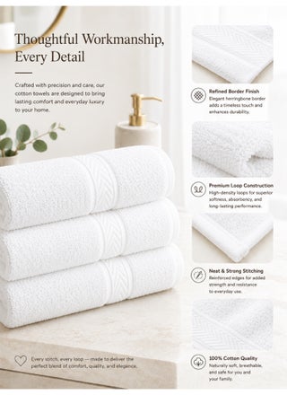 White Face Towel Set – 500 GSM