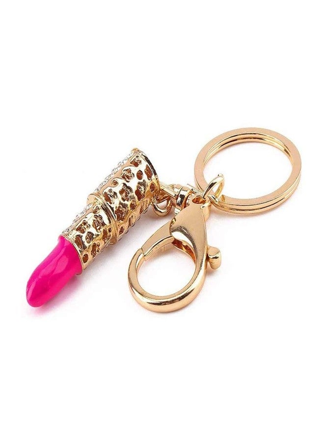 Ebonee Crystal Charm Lipstick Keychain for Women, Rhinestone Purse Bag Pendant Keyring Pouch Christmas Gift for Lady - Image 3