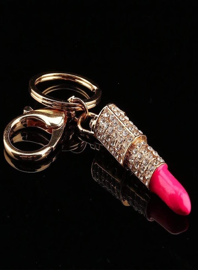 Ebonee Crystal Charm Lipstick Keychain for Women, Rhinestone Purse Bag Pendant Keyring Pouch Christmas Gift for Lady - Image 5