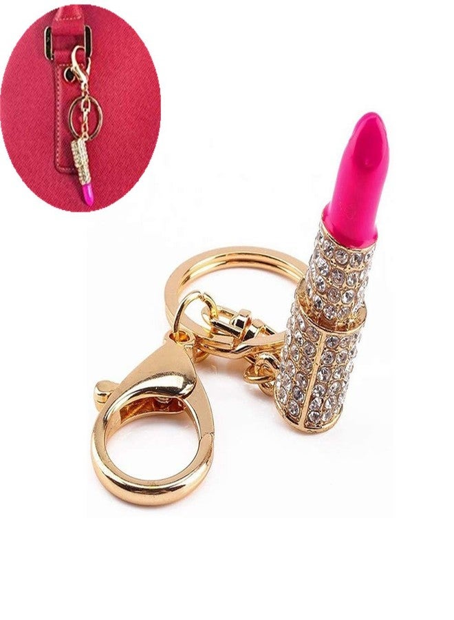Ebonee Crystal Charm Lipstick Keychain for Women, Rhinestone Purse Bag Pendant Keyring Pouch Christmas Gift for Lady - Image 4