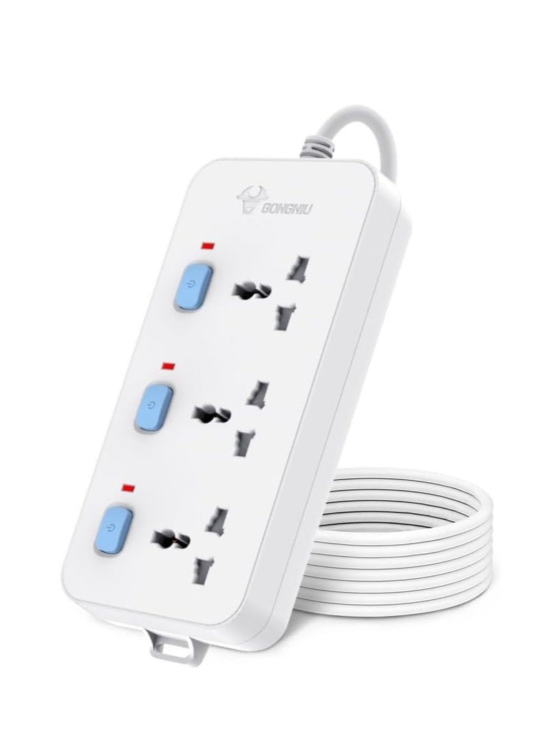 GONGNIU Universal Extension Board 3 Socket 3 Switch 3M Wire  - Image 1
