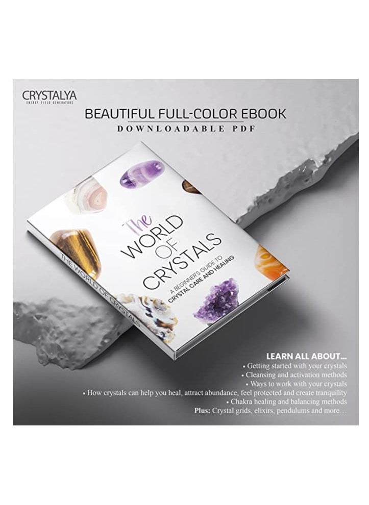 AL RAID - Crystalya Premium Grade Crystals and Healing Stones in Wooden Display Box - 7 Tumbled Chakra Gemstones, Amethyst Crystal, Rose Quartz, Quartz Crystal Point + Guide & Instructions - Gift Kit - Image 1