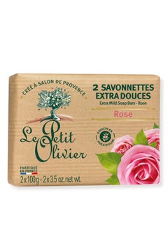 LE PETIT OLIVIER Extra Mild Soaps Rose 2 X 3.5 Ozenriched With Olive Oil And Natural Extractscrueltyfree And Parabenfreemildhypoallergenic Bath Soapnatural Soap For Sensitive Skin  - Image 1