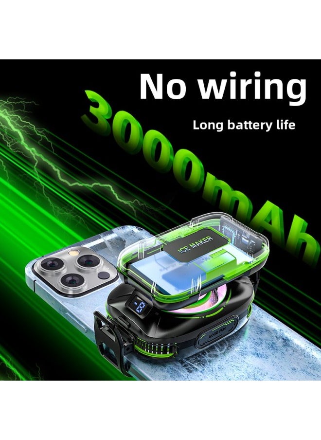 Generic Mobile Phone Radiator Semiconductor Icing Charging Digital Display Mute Magnetic Wireless Charging Chicken Cooling Artifact-Color:Js81 Does Not Freeze┃Black┃With Clip  - Image 4
