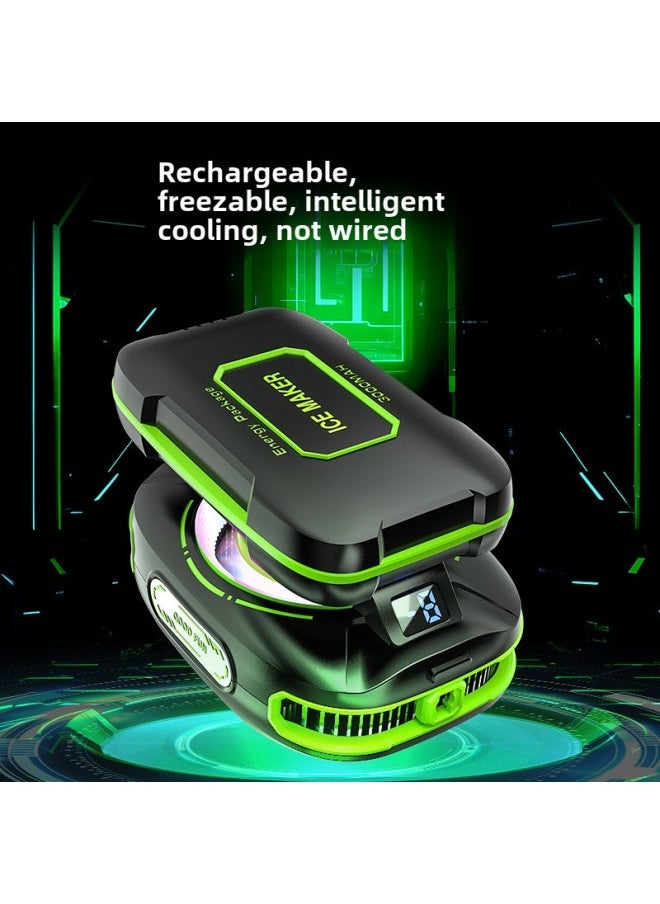 Generic Mobile Phone Radiator Semiconductor Icing Charging Digital Display Mute Magnetic Wireless Charging Chicken Cooling Artifact-Color:Js81 Does Not Freeze┃Black┃With Clip  - Image 3
