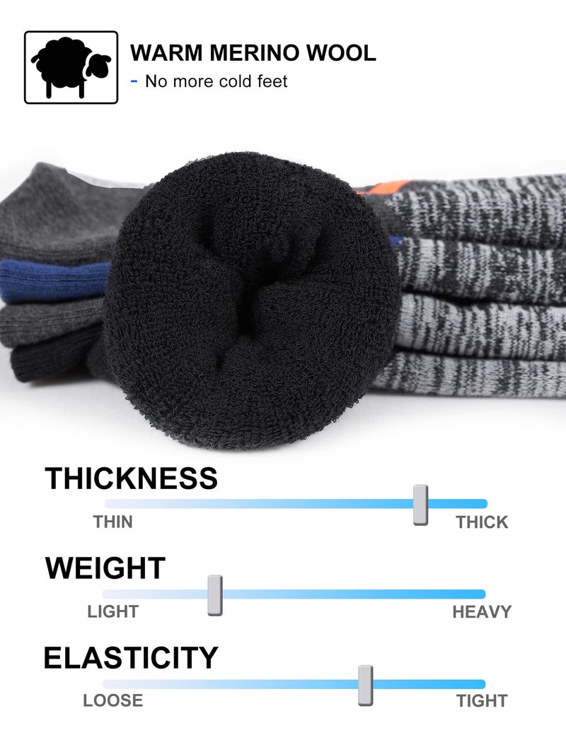 FITRELL 2 Pack Men's and Women's Ski Socks Full Cushioned Winter Merino Wool Thermal Knee High Warm Socks for Skiing Snowboarding, Black, X-Large, Shoe Size 13-15 - Image 4