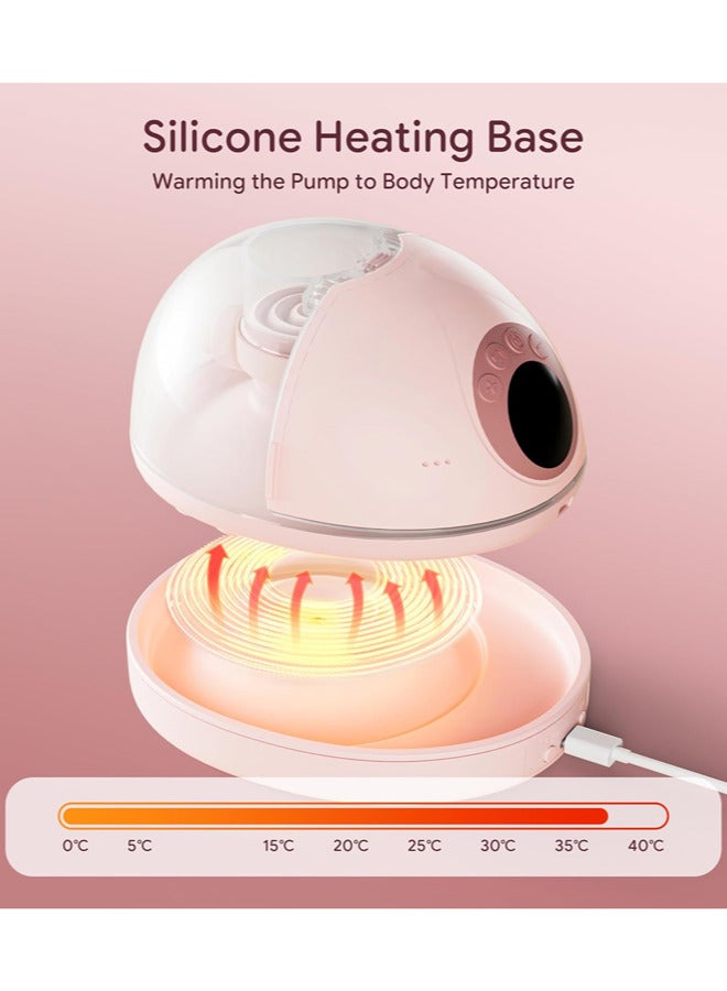 Chixing Heated Base Wearable Breast Pump, Electric Breast Milk Pump with Heated Base & Voice Alerts, 1200mAh Battery, Ultra-Quiet ≤48dB, LED Display with 4 Modes & 12 Levels, Memory Function - Image 2