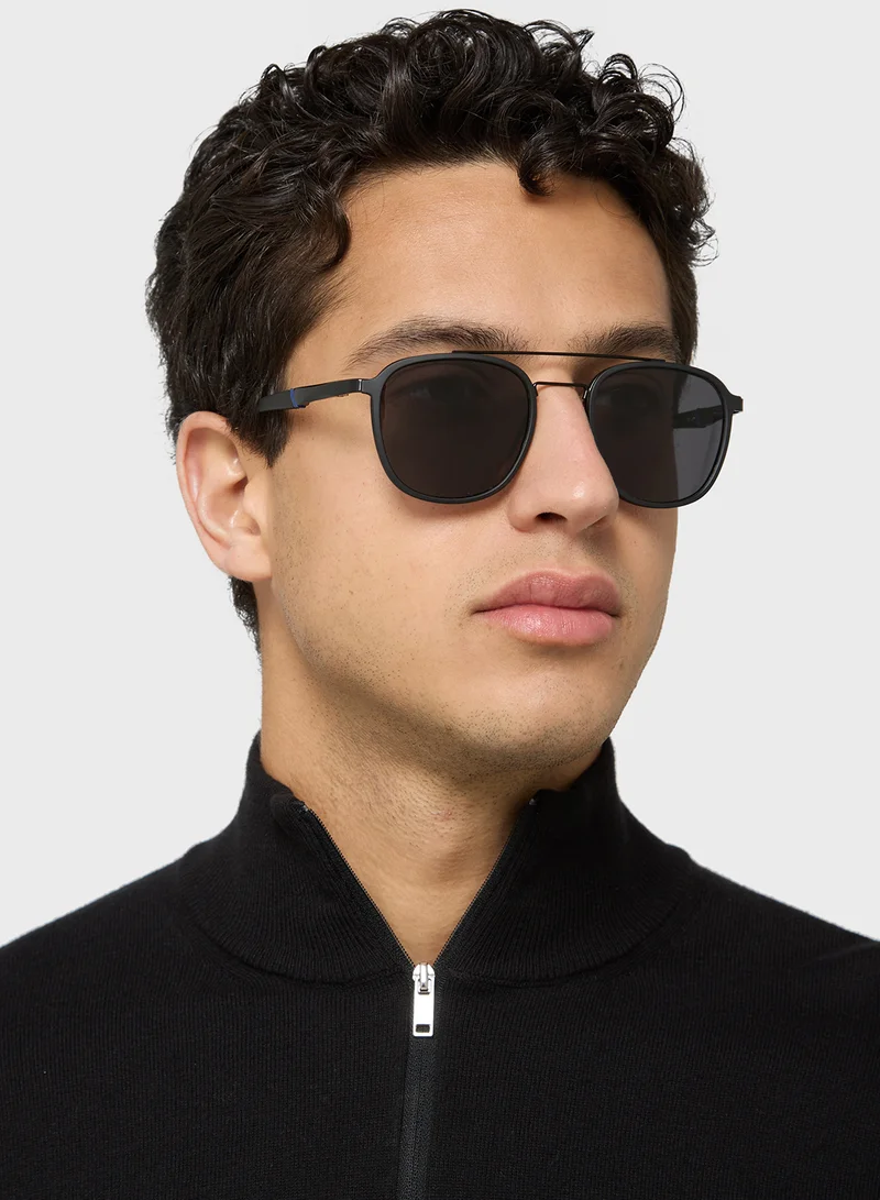روبرت وود Polarized Lens Square Aviator Sunglasses