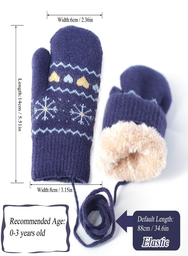 Wojgzon Baby Toddler Winter Warm Knit Mittens For Kids Girls Boys Cute Soft Elastic Thick Fleece Lined Cold Weather - Image 3