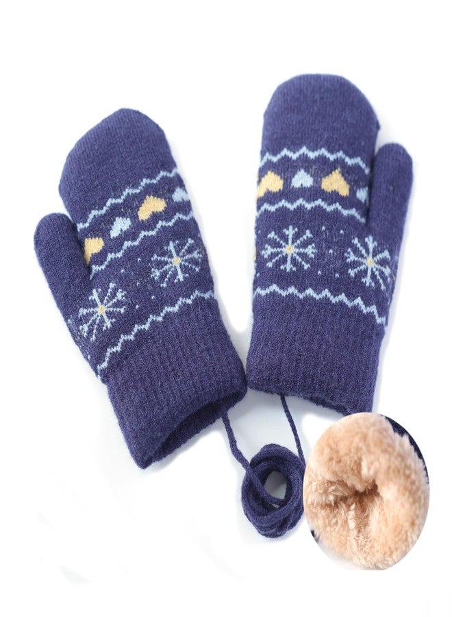 Wojgzon Baby Toddler Winter Warm Knit Mittens For Kids Girls Boys Cute Soft Elastic Thick Fleece Lined Cold Weather - Image 1