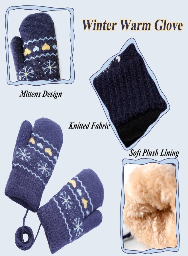 Wojgzon Baby Toddler Winter Warm Knit Mittens For Kids Girls Boys Cute Soft Elastic Thick Fleece Lined Cold Weather - Image 4