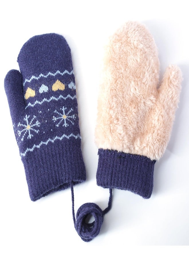Wojgzon Baby Toddler Winter Warm Knit Mittens For Kids Girls Boys Cute Soft Elastic Thick Fleece Lined Cold Weather - Image 2