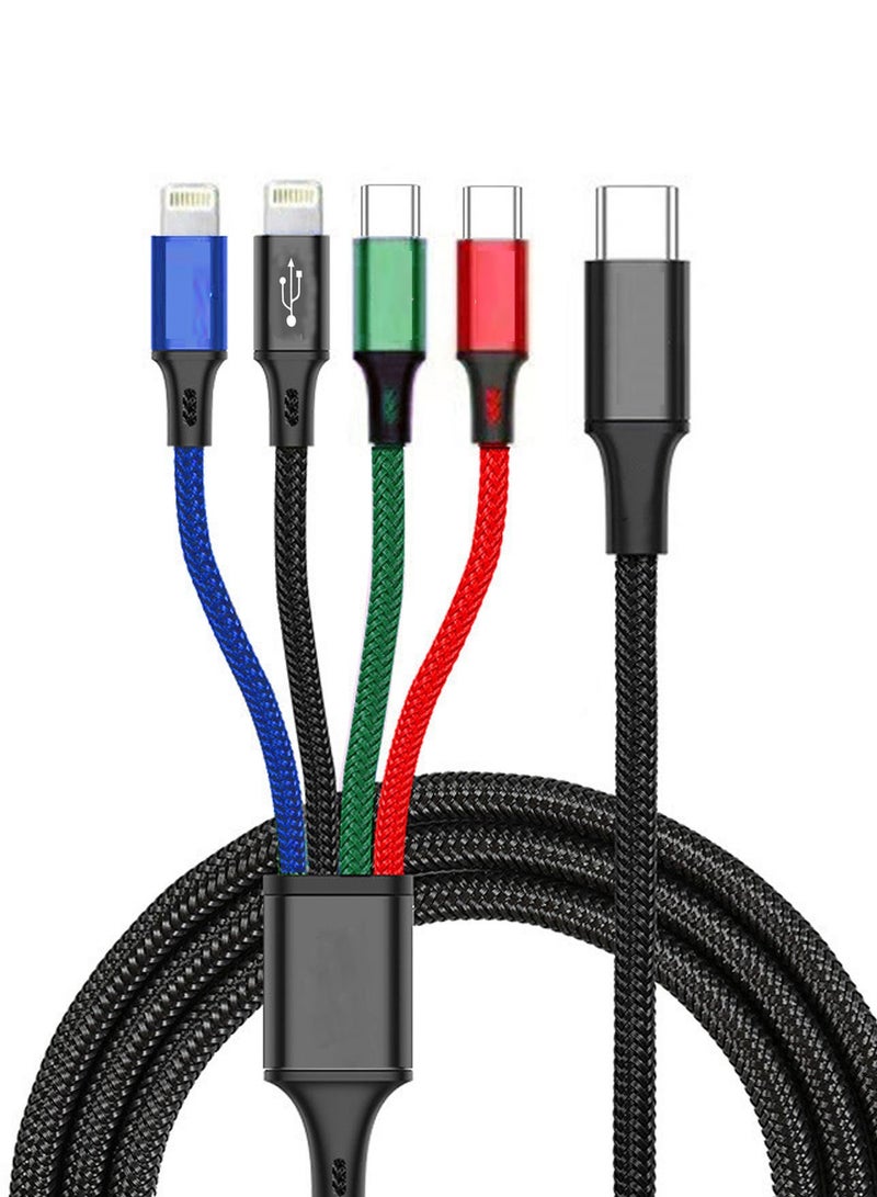 كبل شحن سلك شحن USB 4 في 1 (2 لـ Apple/1 كابل محول صغير من النوع c/1 كابل محول صغير) وكابل مزامنة بيانات USB صغير - Image 1