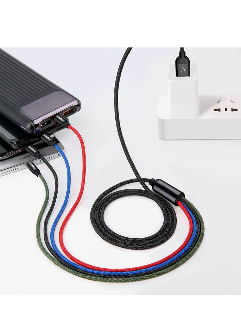 كبل شحن سلك شحن USB 4 في 1 (2 لـ Apple/1 كابل محول صغير من النوع c/1 كابل محول صغير) وكابل مزامنة بيانات USB صغير - Image 3