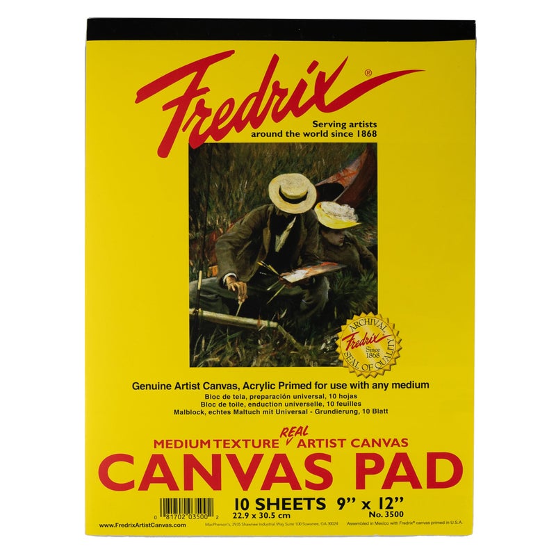Fredrix Creative Series White Canvas Pad, 9" x 12" - Image 1