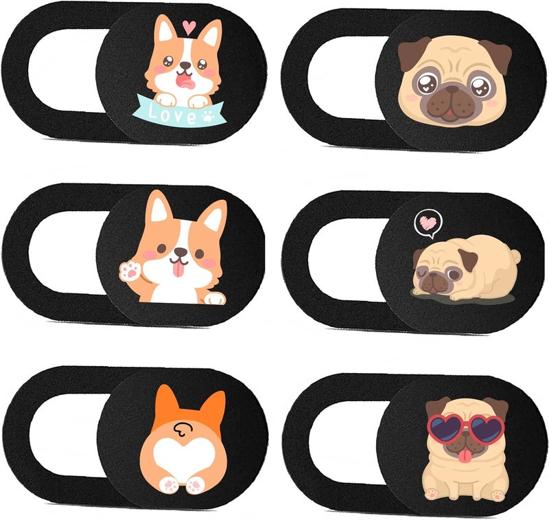 IMNEXT2U Laptop Camera Cover Slide 3 Pack Ultra Thin Slide Computer Webcam Covers for Echo Show, iPhone, iPad, Tablet, Chromebook, PC - Pug - Image 1