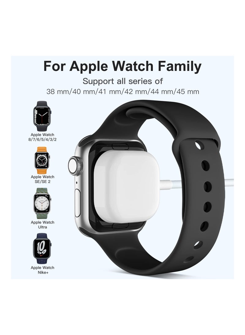 KASTWAVE شاحن ساعة لساعة Apple Watch، كابل شحن محمول مغناطيسي لاسلكي USB بطول 1 متر متوافق مع Apple Watch Series 9/8/7/6/SE/5/4/3/2/1 - Image 2