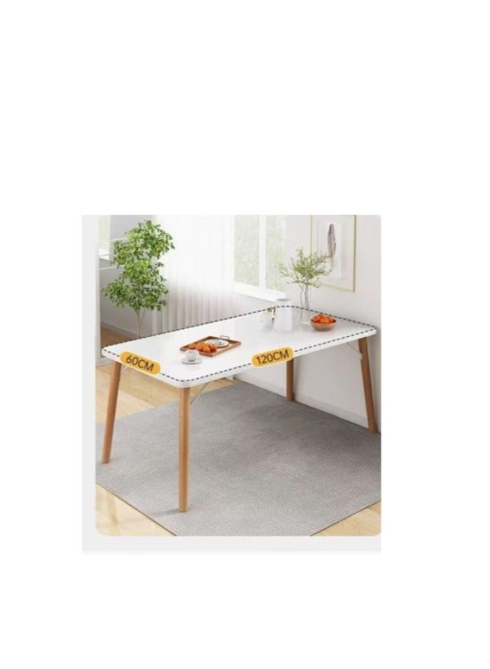 Generic Modern Dining Table, Wood Rectangle Table, Kitchen Table with Solid Wooden Legs, for Kitchen, Dining Room, Living Room (Square 120cm)  - Image 2