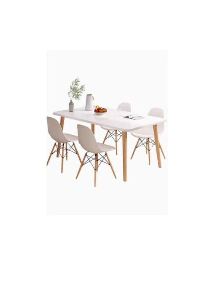 Generic Modern Dining Table, Wood Rectangle Table, Kitchen Table with Solid Wooden Legs, for Kitchen, Dining Room, Living Room (Square 120cm)  - Image 1