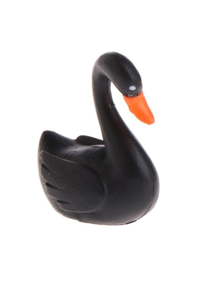 NIBEMINENT 3-Piece Mini Cute Goose Swan Ornament Set Black 