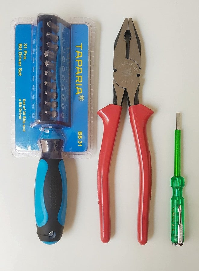 TAPARIA Tool Kit with Screw Driver Set, Taparia Tester AND 8" Combination Plier - Image 4
